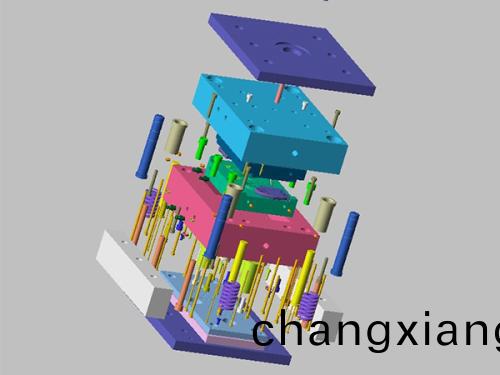 塑膠糢具製造(zao)雙桿斜頂機構
